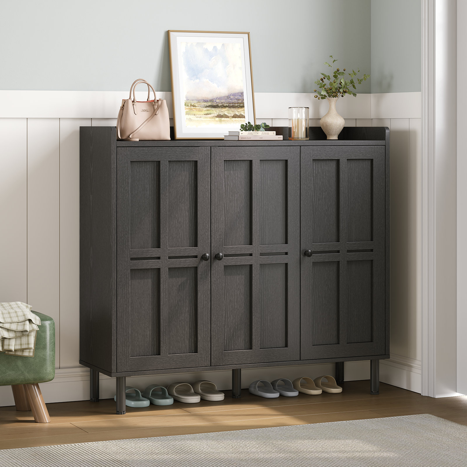 Lark Manor™ Abril 5-Tier 30 Pairs Shoe Cabinet With 3 Doors And